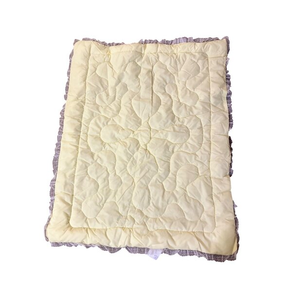 Vintage JCPenney Crib Quilt & Pillow Set Lace Edge Floral Baby Blanket Nursery - Picture 4 of 16